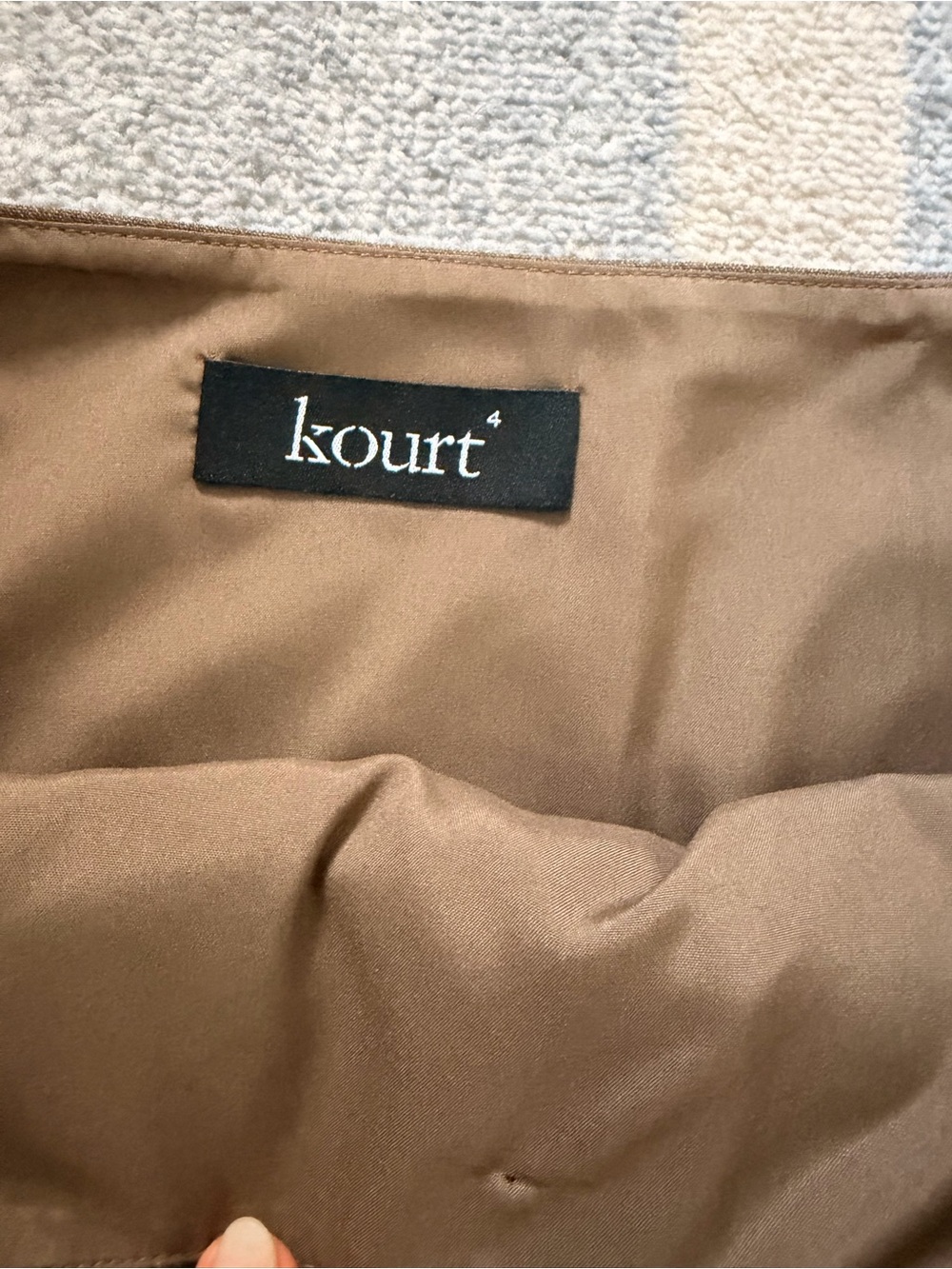 Kourt Koko Taupe/Gray/Brown Button-Front Mini Skirt with Flap Pockets - Picture 9 of 10